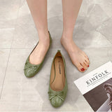 FLAT BOTTOM SOFT LEATHER BOW CASUAL WOMEN SHOES_CWSHF0021
