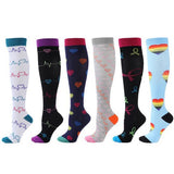 PATTERNED SPORTS LONG COMPRESSION SOCKS SET_CWMS1879