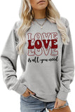 Valentine Day Love Print Pullover_Cwtstl0996