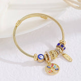 GOLD STAINLESS STEEL DOLPHIN TAIL BRACELET_CWMM8490