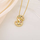 CREATIVE GLOSSY COLORFUL LETTER PENDANT NECKLACE_CWMM5877