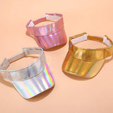 HOLOGRAPHIC SUN VISOR TRENDY UV PROTECTION CAP_CWAH3281