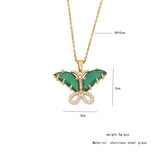 STYLISH VINTAGE ZIRCON BUTTERFLY NECKLACE_CWAHA0881