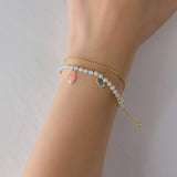 Womens Hollow Flower Handmade Beaded Bracelet