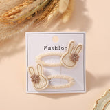 FRESH BUNNY FLOWER HAIR CLIP SET FOR GIRLS_CWAHA6722