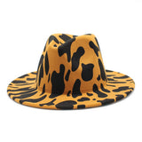 JAZZ HAT LEOPARD PRINT WOOLEN HAT WIDE BRIM HAT_CWAH2600