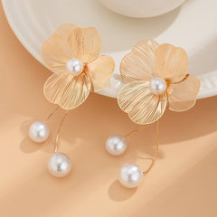 Versatile 3D Ginkgo Leaf And Flower Earrings_Cwmm3199