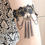HALLOWEEN GOTHIC VAMPIRE FRINGED LACE BRACELET_CWMM0146