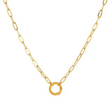 BASIC LOOSE CHAIN HEART ROUND NECKLACE_CWMM5711