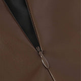 PU SLIT LEATHER SKIRT HIGH WAIST ZIPPER SKIRT_CWAB4811