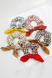 5PCS GINGHAM CLOTH BOW TIED SCRUNCHIE_CWAHA0178