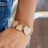 STYLISH 18K GOLD OPEN HEART BANGLE BULK SALE_CWAJE4735