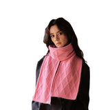 RETRO KNIT SCARF WOOL BLEND REVERSIBLE WRAP_CWASC2355