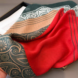 Vintage Herringbone Cotton Linen Small Scarf_Cwasc03428