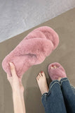 CROSS STRAP FLUFFY BEDROOM SLIPPERS_CWSHS0226