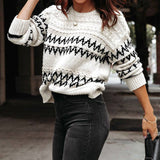 Vintage Argyle Jacquard Crew Neck Jumper