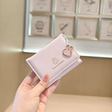 Cute Bunny Print Candy Color Trifold Wallet_Cwab06222
