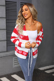 Valentines Day Heart-Shaped Drawstring Cardigan