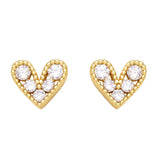 MINI COLORED ZIRCON HEART SHAPED EARRINGS_CWAJE0974