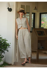 Vintage Harem Pants With Linen Pockets