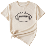 Wome Casual Tee With Fun Football Print_Cwdsd8368
