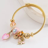 PERSONALIZED LETTER DRAGONFLY CHARM BRACELET_CWMM8603