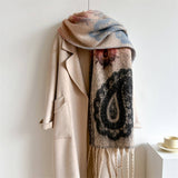 Vintage Paisley Scarf Thick Tassel Winter Wrap_Cwasc0970