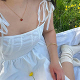 NATURAL STONE HEART NECKLACE EARRINGS_CWMM5718