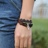 SIMPLE MULTI LAYER BEADED LEATHER BRACELET_CWMM4454