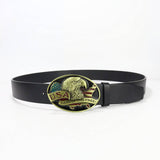 Western Style Belt Buckle With Animal Engraving_Cwabe0437