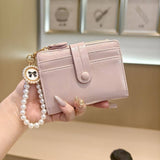 Unique Vintage Pearl 2-Fold Wallet With Zipper_Cwab06249