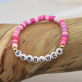 COLORFUL POLYMER CLAY LETTER BEADED BRACELET_CWMM3570