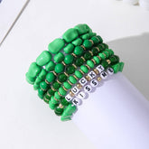 ST PATRICKS DAY ACRYLIC BEADED BRACELET SET_CWMM3504