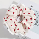 PLAID POLKA DOT FLOWER LACE HAIR TIE_CWAHA2260