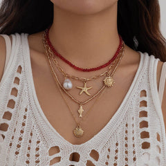 COLORFUL VINTAGE BOHEMIAN LAYERED NECKLACE_CWMM3146
