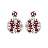 Hand Beaded Vintage Football Stud Earrings_Cwaje1658