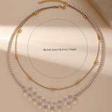 White Crystal Double Necklace Tennis Chain_Cwmm3636