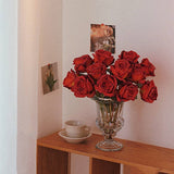 BURNT EDGE ROSE BOUQUET ARTIFICIAL FLOWER DECOR_cWMM6478