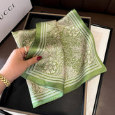 GREEN FLORAL SQUARE NECK SCARF FOR WOMEN_CWASC0538