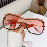 INTEGRATED METAL SUNGLASSES FRAMELESS GLASSES_CWASG0349