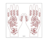 REALISTIC HENNA TATTOO STICKERS BROWN RED LACE_CWMM8361