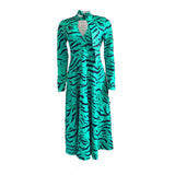 LONG SLEEVED HIGH WAISTED OVERSIZED PRINTED DRESS_CWDMD3711