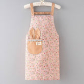 CUTE FLORAL CANVAS BIB APRONS WITH POCKETS_CWMM2049