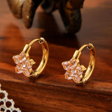 STAINLESS STEEL FLOWER EARRINGS WITH ZIRCON_CWMM3609