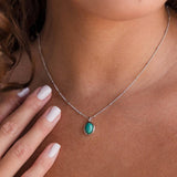 STAINLESS STEEL FASHION NATURAL TURQUOISE NECKLACE_CWMM5699