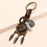 SIMPLE EAGLE PENDANT RETRO CAR LEATHER KEYCHAIN_CWMM4710
