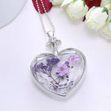HEART CRYSTAL PLANT DRIED FLOWER NECKLACE_CWAJE2432