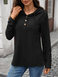 Solid-Color Hooded Loose Long-Sleeved Sweatshirt_Cwohol569