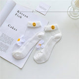 SUMMER DAISY GIRL LOW TOP THIN TRANSPARENT SOCKS_CWMS0401
