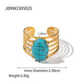 STAINLESS STEEL NATURAL STONE RINGS_TURQUOISE_CWAJE0615